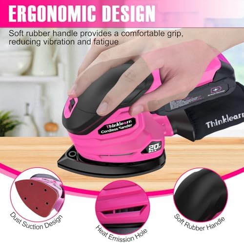 THINKLEARN Cordless Detail Sander, 20V Electric Hand Sander