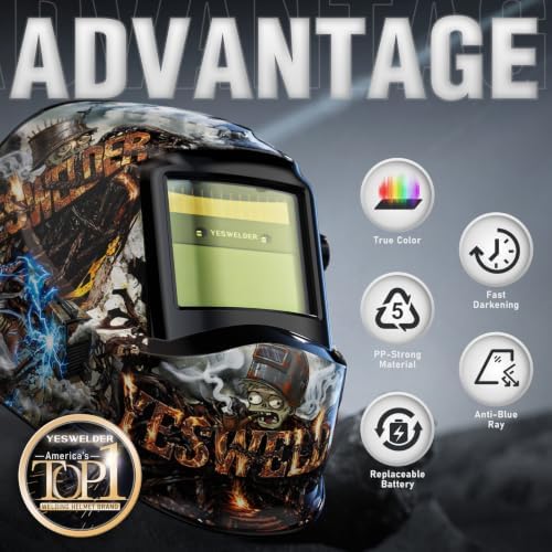 YESWELDER Auto Darkening Welding Helmet 1/1/1/1 True Color, LYG-L600A