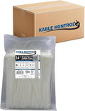 Kable Kontrol Cable Zip Ties, 14 Inch, 6000 Pcs, 50lbs Test, Natural White | Nylon Plastic, Self Locking, UL Listed, Indoor Use