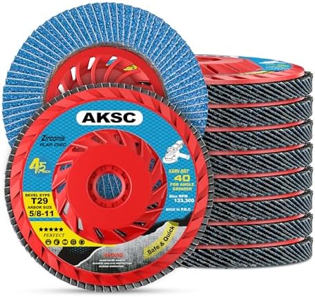 Flap Discs 40 Grit, 4 1/2 x 5/8-11 Inches, Grinding Disc Type 29, 10 Pack