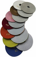 Diamond 5 Inch Wet Polishing Pads for Granite Marble Travertine Terrazzo Engineered Stone (Pack of 7)