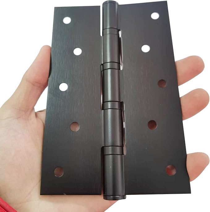 2 Pcs 5" Stainless Steel Ball Bearing Door Hinges with Square Corner for Heavy Duty Wood Door,1/8 Inch Thickness Matte Black