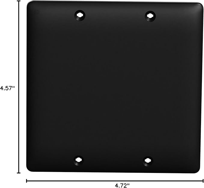 Square D by Schneider Electric X Series Wall Plate for Outlet and Light Switch, Standard Size Blank 2 Gang, Matte Black