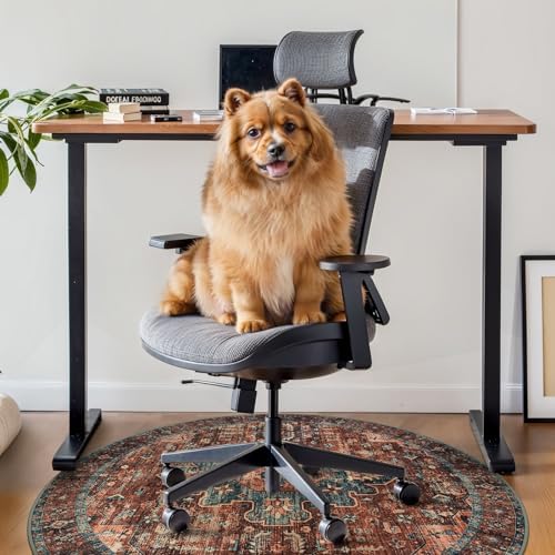 Anidaroel 47" Round Chair Mat for Hardwood Floor/Tile Floor, Desk Chair Mats for Hard Floors, Under Desk Rug Protector for Rolling Chair, Computer Gaming Chair Mat, Low Pile Carpet Floor Mat