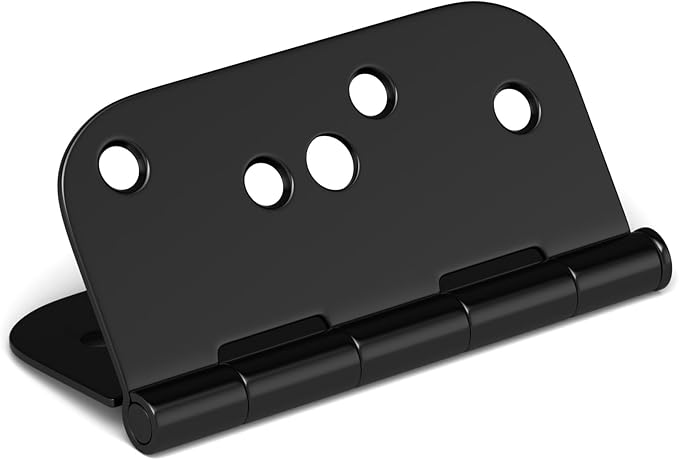 goldenwarm Black Door Hinges 4inch 12 Pack Security Door Hinges, Interior/Exterior Matte Black 4" Hinges with 5/8" Radius Corner for Doors Reversible Full Mortise Combination