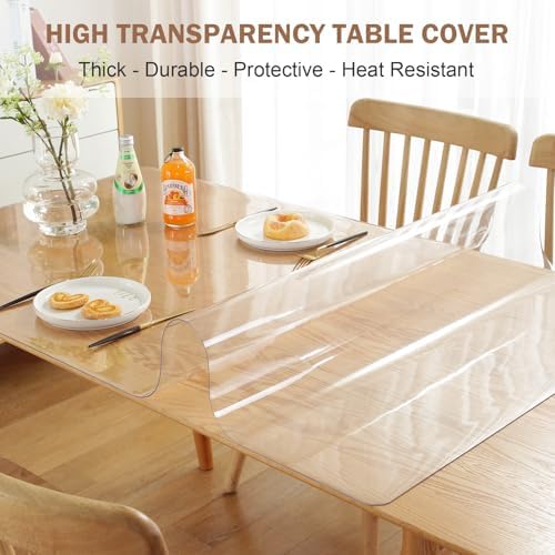 LovePads Clear Desk Mat 14 x 60 in, 2mm Thick Plastic Table Cover Protector