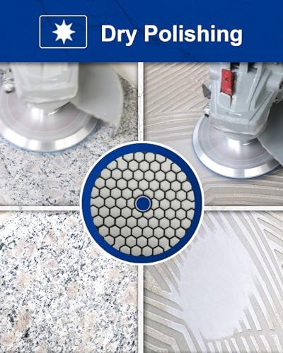 SHDIATOOL 7PCS 4-Inch Dry Diamond Polishing Pads White Buff for Granite