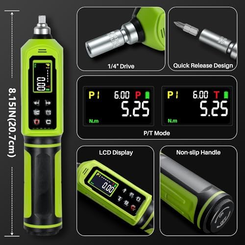 1/4" Drive Digital Torque Screwdriver, 0.09-6N.m for Gunsmithing