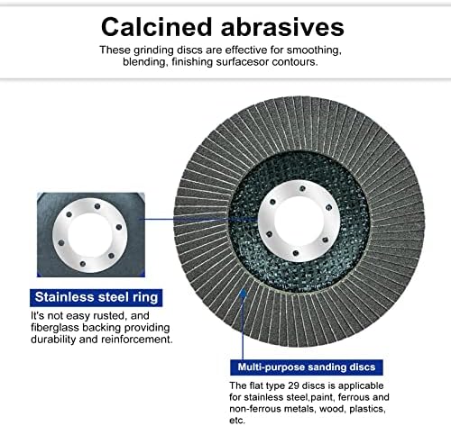 Sali 20 Pack Flap Disc 40 Grit 4.5" x 7/8-Inch Sanding Disc Bevel Type #29 Premium and Industrial Grade Angle Grinder Grinding Wheel High Performance Edge Grinding