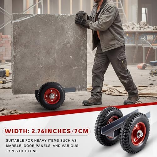 Moving Panel Dolly, Door Dolly 440 Lbs / 200 Kg Load Capacity, up to 2.76'' Width Capacity, Heavy Duty Cart with 8'' Solid Rubber Wheels, Steel Mover for Wood, Plywood, Door, Fence