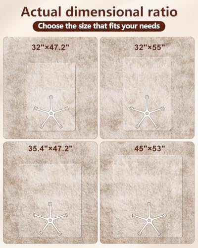 Soimeat Hard Frosted Office Chair Mat for High Pile Carpet & Hardwood Floor