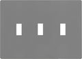 ENERLITES Screwless Triple Toggle Switch Wall Plate, Child Safe Light Switch Cover, Standard Size 3-Gang 4.68" x 6.53", Unbreakable Polycarbonate Thermoplastic, UL Listed, SI8813-GY, Glossy, Gray