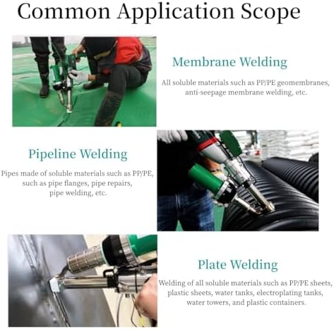 1600W Hand Extrusion Welder Gun Plastic Handheld Extruder Dual Heating System Welding Gun PP HDPE LDPE Pipe Welding Machine (220V Extruder)