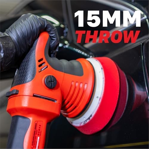 Maxshine MB15 Pro Brushless Dual Action Polisher – 15mm Long Throw Car Buffer with 5” Backing Plate, 1200W Motor & Variable Speed – Auto Detailing Tool for Cars, Trucks, SUVs & Boats, Paint Correction