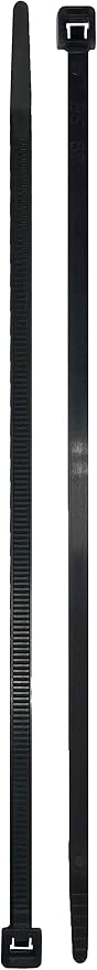 Standard Black 7" Inch Cable Zip Ties 50 Pounds Tensile Strength UV Resistant Wire Wrap - 100 Pack - Made in USA