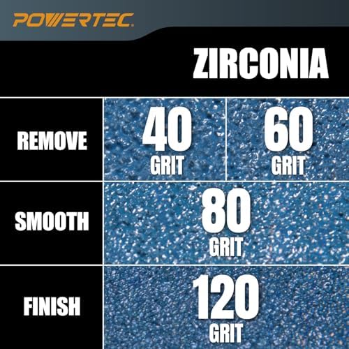 POWERTEC 4-1/2" Zirconia Flap Discs - 10-Pack 40 Grits for Angle Grinder, Compatible with DeWalt DCG413B, DWE402, DCG405B, DWE4011 - Ideal for Sanding and Grinding Metal & Stainless Steel (11101)