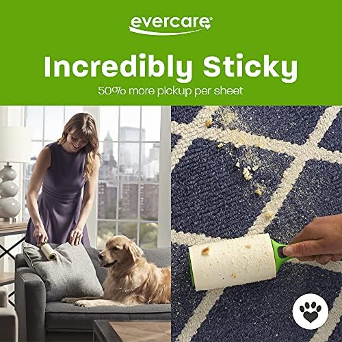 Evercare All Purpose Pet Hair Lint Roller,100 Sheets – Reusable Sticky Roller for Pet Hair,Cat & Dog-Hair Remover,Lint Remover,Pet-Hair-Remover for Furniture,Clothing & Cars,(Pack of 6)
