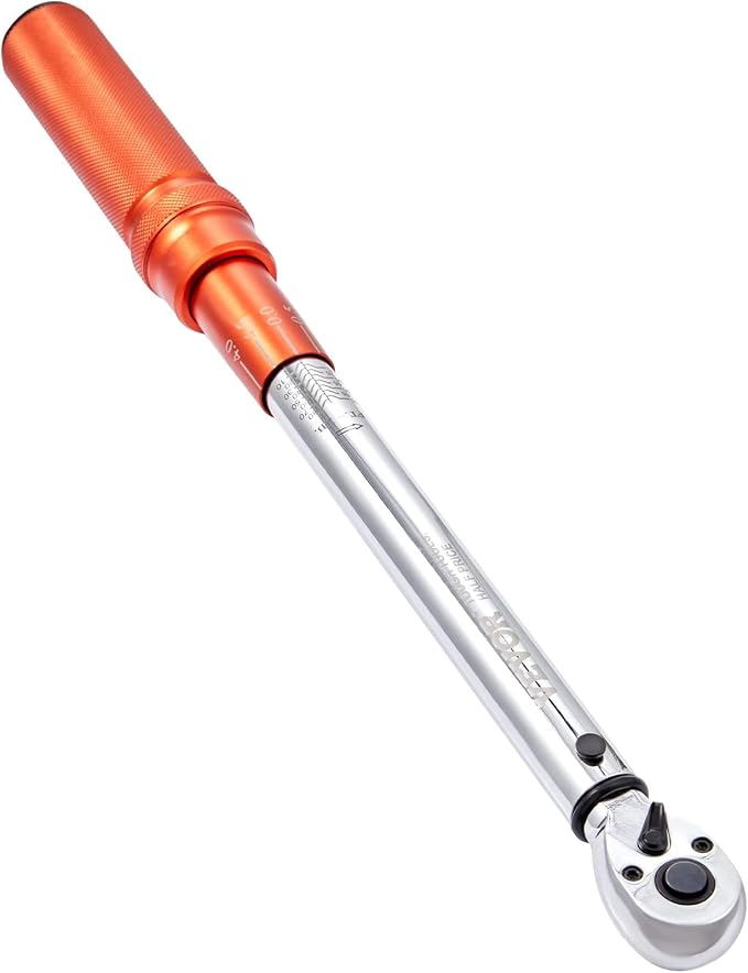 VEVOR Torque Wrench 3/8-inch Drive 10-80ft.lb/14-110n.m Click Torque Wrench | Auto or Instruments Repairing, Chrome Vanadium Steel, Dual-Direction Adjustable, with Double Range Scales, Adapters, Orange
