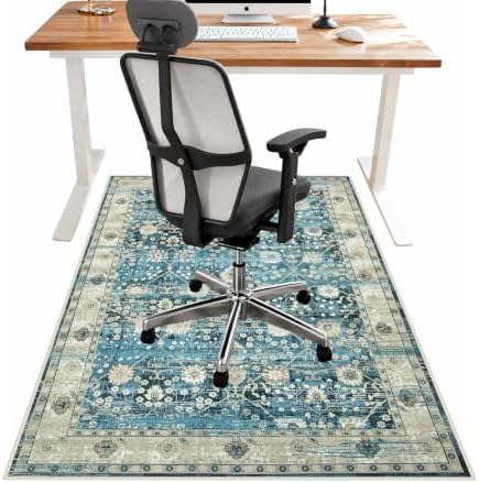 Anidaroel Home Office Chair Rug for Hardwood Floor, 36"x48" Rolling Chair Protector, Computer Gaming Rug, Low Pile Carpet Floor Mat