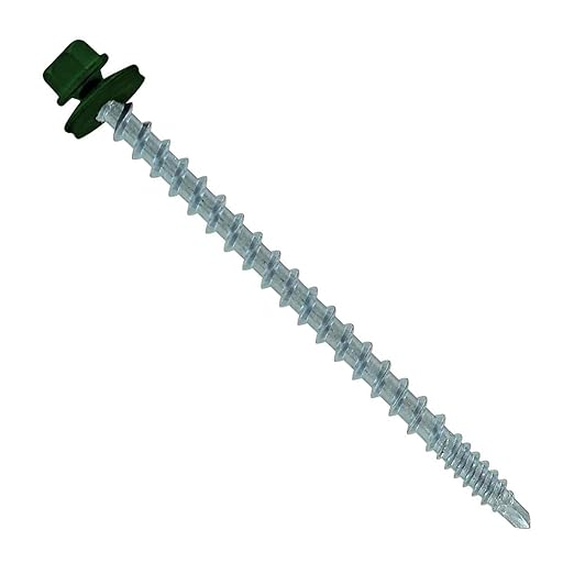 Fasteners Plus ST Fastening #10 x 3 Kwikseal Woodbinder Metal Roofing Screws Metal-to-Wood Forest Green (Pack of 250)
