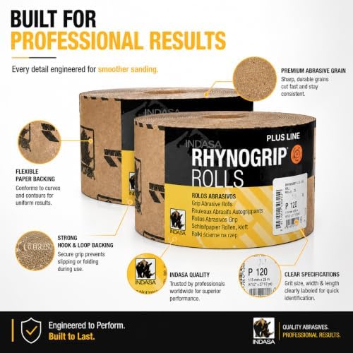 Buy Indasa Rhynogrip Plus Line 2.75" x 27.5 yd Grip Sanding Rolls, 1095 Series 150
