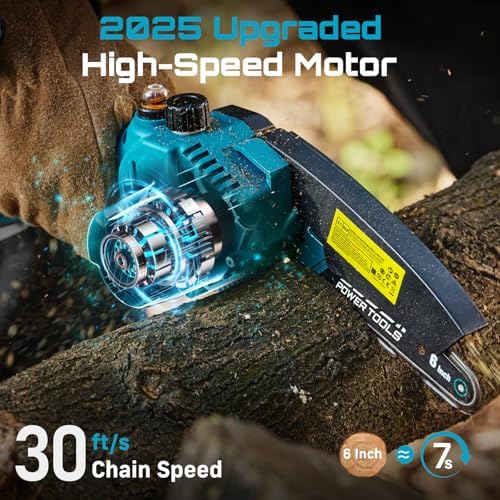 SEESII 6-Inch Mini Chainsaw Cordless with Oiler System