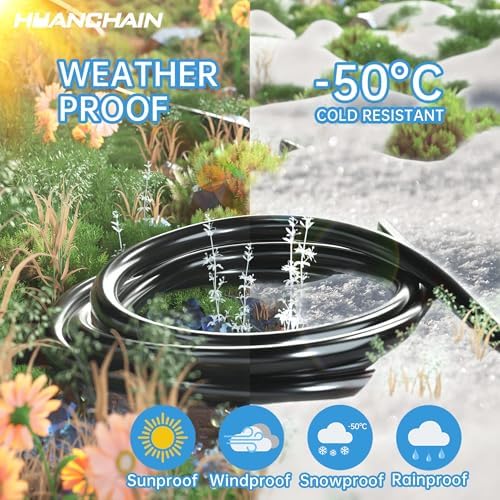 HUANCHAIN 2 Pack Indoor Outdoor Black Extension Cord 50 FT 16/3 Gauge