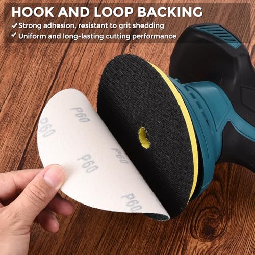 50Pcs Sanding Discs 6In 240Grit Hook and Loop Sandpapers Green