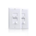 ECOELER Dimmer Light Switch, 3-Way/Single Pole Dimmer Switch for 300W Dimmable LED/CFL Lights and 600W INC/HAL Bulbs, No Neutral Wire Required, ETL&FCC Listed, White, 2 Pack