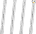 4Pcs Continuous & Piano Hinges, 12Inch 1.2'' Open Width, Silver Heavy Duty, Stainless Steel, 0.04'' Folding for Storage Boxes, Cabinets, Door, Piano, Wood Furniture