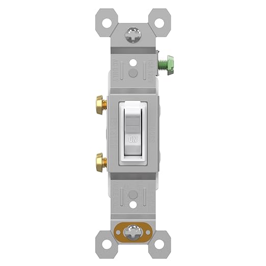 AIDA 1 Pack Single Pole Toggle Light Switch, 15 Amp, 120 Volt, Toggle Framed AC Quiet Switch, in Wall On/Off Switch Replacement, Self-Grounding, Residential and Commercial Grade, UL,Glossy White