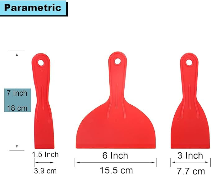 3 Pcs Putty Knife,Flexible Plastic Paint Scraper Tool for Spackling,Spreader, Spackle, Putty Knife Scraper, Tamale Spreader Tool 3-Pack: 1-1/2", 3", 6", 3 Pcs Putty Knife