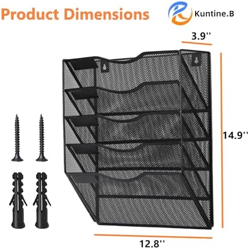 Kuntine.B Wall File Organizer Office Hanging Magazine Holder Wall File Organizer for Office Home