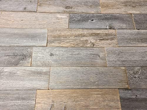 Rustic Weathered Reclaimed Wood Planks for DIY Crafts, Projects and Decor (20 pcs. Thin Planks - 3.5"x12"x.25)