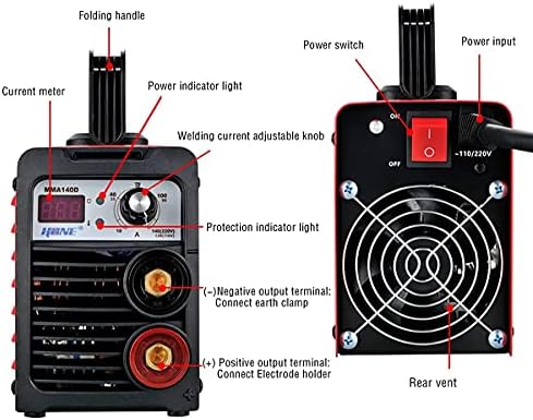 HONE Stick Welder, 110V/220V Actual 140Amp ARC Welder Machine, IGBT Inverter Digital Display LCD Welding Machines with Hot Start Arc Force Anti-Stick, High Efficiency for 1/16"-1/8" Welding Rod.
