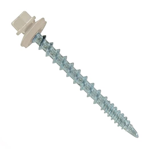 Fasteners Plus ST Fastening #10 x 2 Kwikseal Woodbinder Metal Roofing Screws Metal-to-Wood Light Stone (Pack of 250)