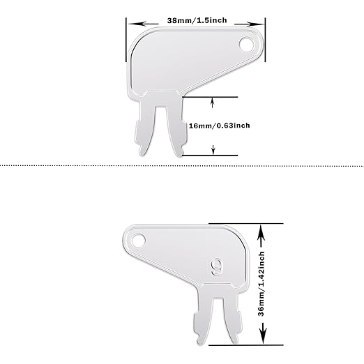 Heavy Ignition Key,10 Pack 8H5306 CAT Disconnect Key Fits Caterpillar, Older Ignitions Battery Disconnect and Komatsu Machines