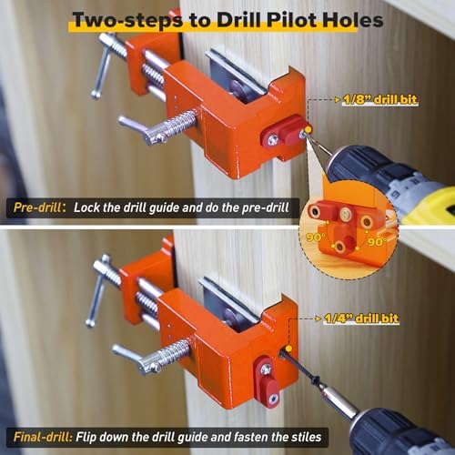 Cabinet Clamps, Cabinetry Clamps Cabinet Face Frame Clamps Cabinet Installation Clamps Cabinet Tools with Two Side Screws and Alignment Plate, 2 Pack, Up to 440 lbs Load Capacity, Orange