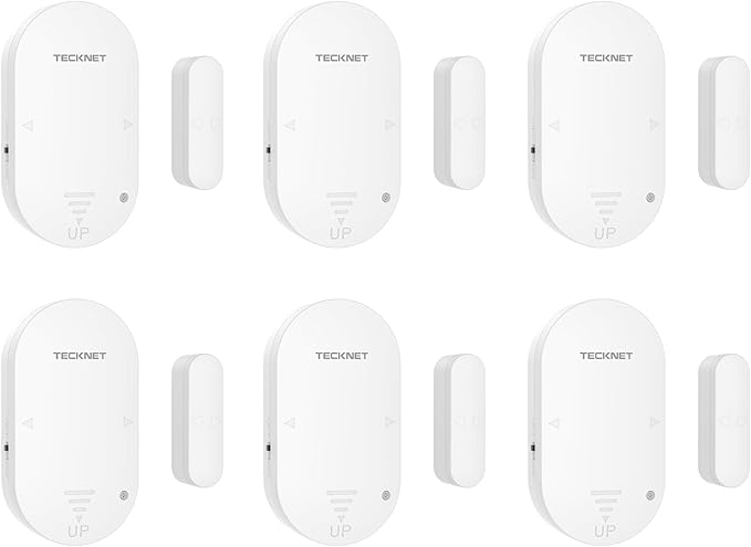 TECKNET Door Window Alarm, Personal Safety Two-Way Door and Window Alarm System, Door Alarms for Kids Safety, 2-in-1 Alarm & Chime, 3-Level Volume Control, Door Alarm for Home Security(6 Pack)