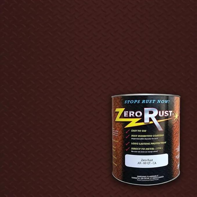 Zero Rust AR-60CA Red Rust Inhibitive Coating 1 Quart | Direct-to-Metal Corrosion Protection