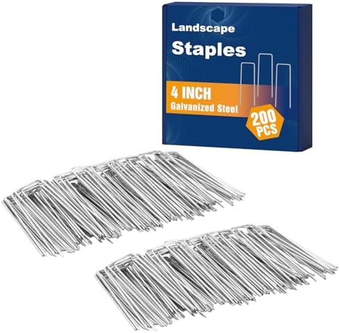 Whonline 200 Pack Landscape Staples 4 Inch, 12 Gauge Garden Staples