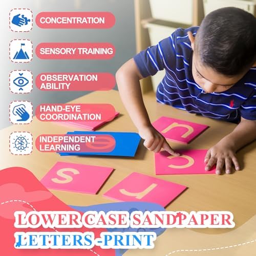 MONTESSORI OUTLET Lower Case Sandpaper Letters -Print for Children Aged 3-6: Montessori Education at School and Home