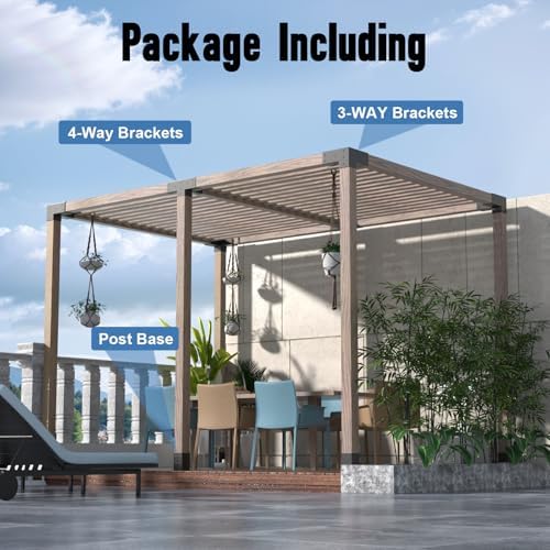 Pergola Kit, Heavy Duty Pergola Brackets for 4"x 4" (Actual 3.5" X 3.5")