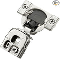 30 Pack 15 Pairs 1 Inch Overlay Soft Close Hinges for Kitchen Cabinet - Satin Nickel Hidden Concealed Hinge - Stainless Steel Self Closing