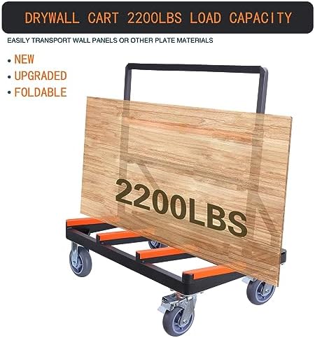 YANGTZE Folding Drywall Cart Heavy Duty,Panel Cart 2200lbs