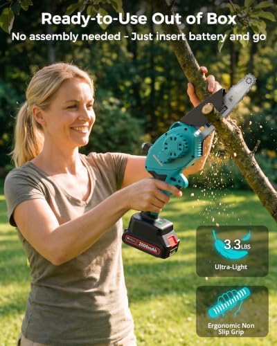 8 inch Electric Mini Chainsaw for Wood Cutting, 1000W Brushless Motor