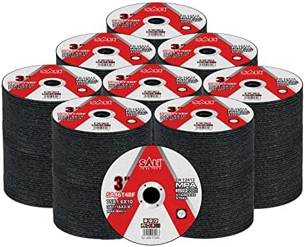 SALI 400 Pack Cut Off Wheels 3" x 1/16" x 3/8" Professional Stainless Steel for 3 in Angle Grinders and Die Grinders - Aggressive Cutting Up to 25000 RPM