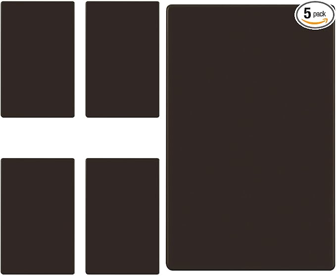 ENERLITES Screwless Blank Wall Plate, Child Safe Blank Device Outlet Cover, Standard Size, 1-Gang 4.68" x 2.93", Polycarbonate Thermoplastic, UL Listed, SI8801-BR-5PCS, Glossy, Brown, 5 Pack