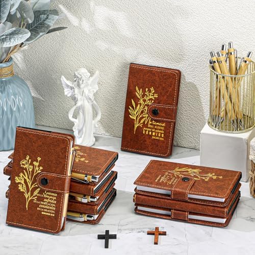 Spakon 40 Pcs Christian Prayer Journals with Pens, Spanish Bible Words