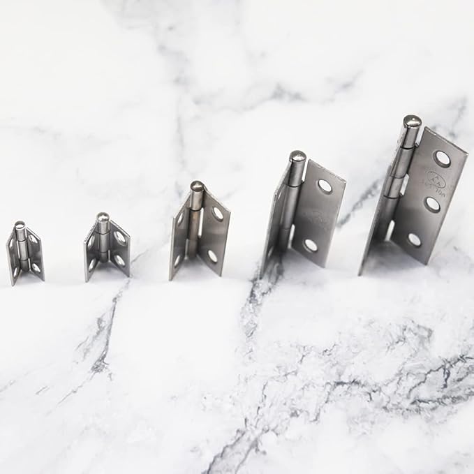 10pcs 304 Stainless Steel 2-inch Folding Butt Hinges Home Furniture Hardware Door Hinges for Case Lid Wooden Jewelry Box Lid (50mm x 37mm x 1.2mm)